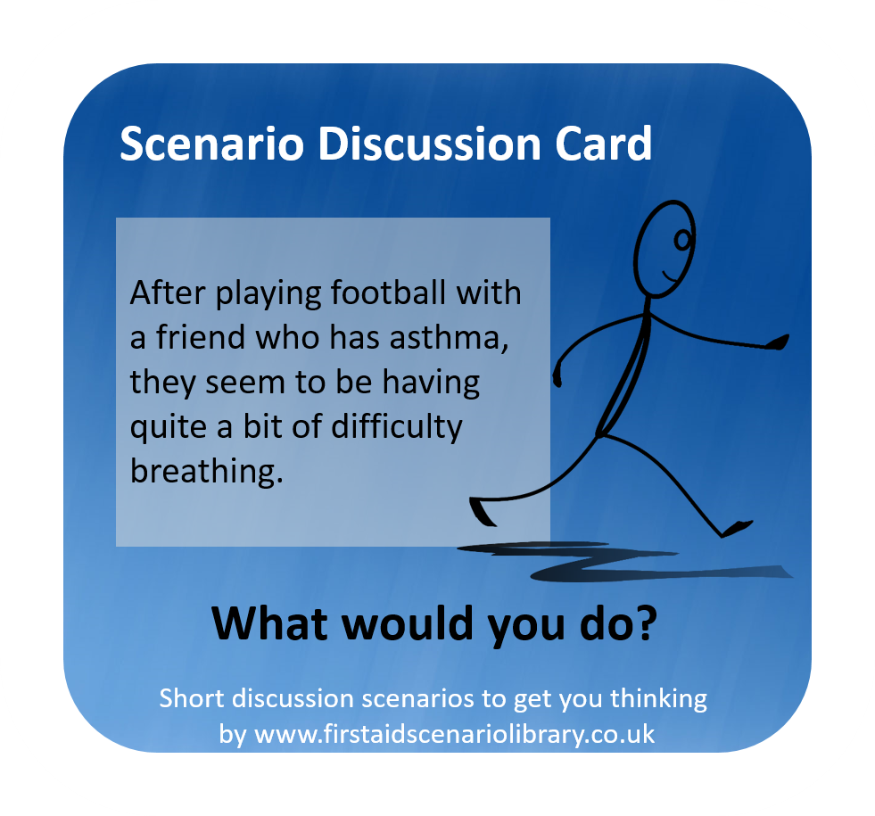 Asthma first aid scenario card