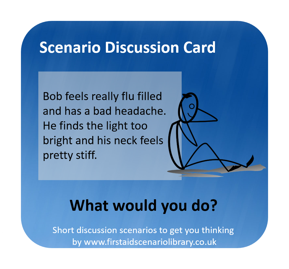 Meningitis first aid scenario card