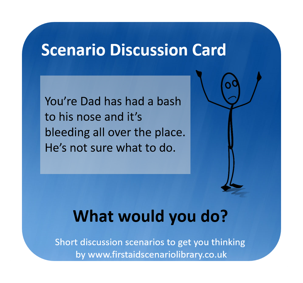 Nosebleed first aid scenario card